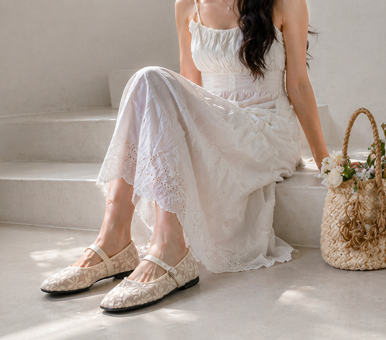 Velmora Noir Lace Mary Janes