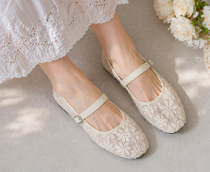 Velmora Noir Lace Mary Janes