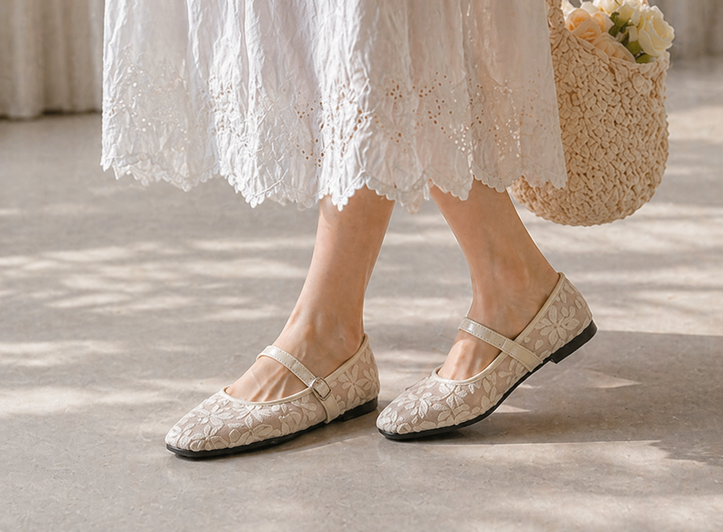 Velmora Noir Lace Mary Janes